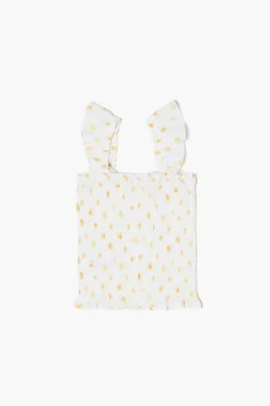 Girls Floral Print Smocked Top (Kids)