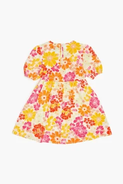 Girls Floral Puff-Sleeve Dress (Kids)
