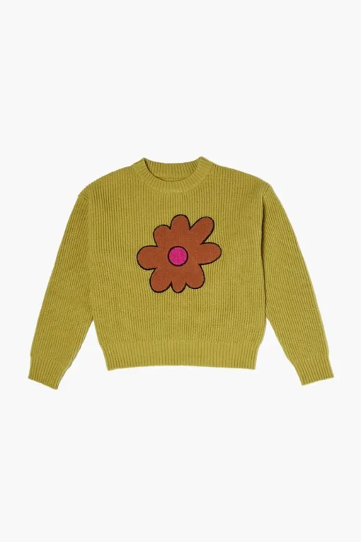 Girls Flower Graphic Sweater (Kids)