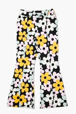 Girls Flower Print Flare-Leg Pants (Kids)