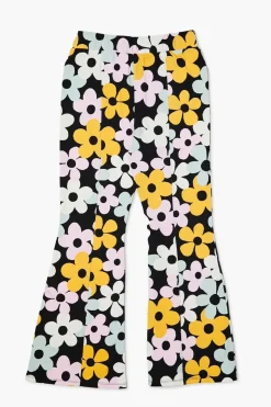 Girls Flower Print Flare-Leg Pants (Kids)
