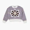Girls Fuzzy Flower Graphic Sweater (Kids)
