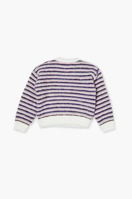 Girls Fuzzy Flower Graphic Sweater (Kids)