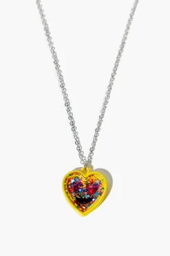 Girls Glitter Heart Necklace (Kids)