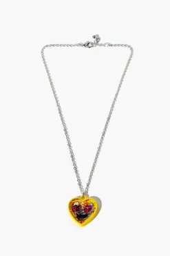 Girls Glitter Heart Necklace (Kids)