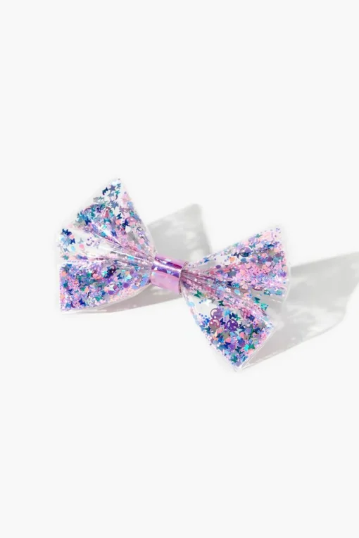 Girls Glittered Confetti Bow Hair Clip (Kids)