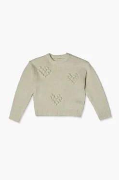 Girls Heart Ball-Knit Sweater (Kids)