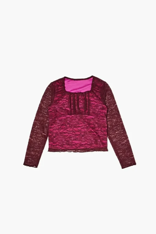 Girls Lace Pintucked Top (Kids)