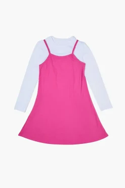 Girls Long-Sleeve Combo Dress (Kids)
