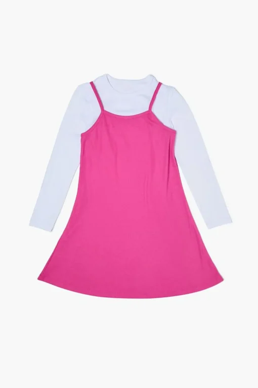 Girls Long-Sleeve Combo Dress (Kids)