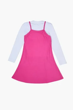 Girls Long-Sleeve Combo Dress (Kids)