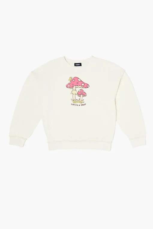 Girls Mushroom Graphic Pullover (Kids)