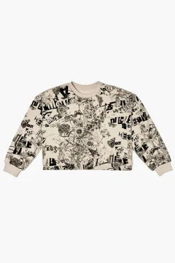 Girls Nature Graphic Cropped Pullover (Kids)