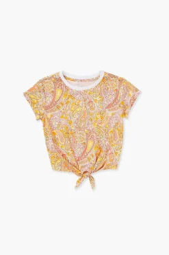 Girls Paisley Print Knotted Tee (Kids)