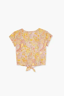 Girls Paisley Print Knotted Tee (Kids)