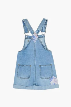 Girls Patchwork Overall Shorts (Kids)