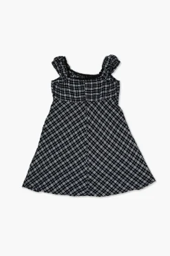 Girls Plaid Cap-Sleeve Dress (Kids)