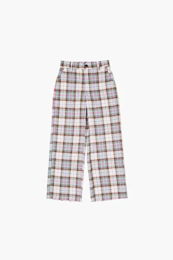 Girls Plaid Straight-Leg Pants (Kids)