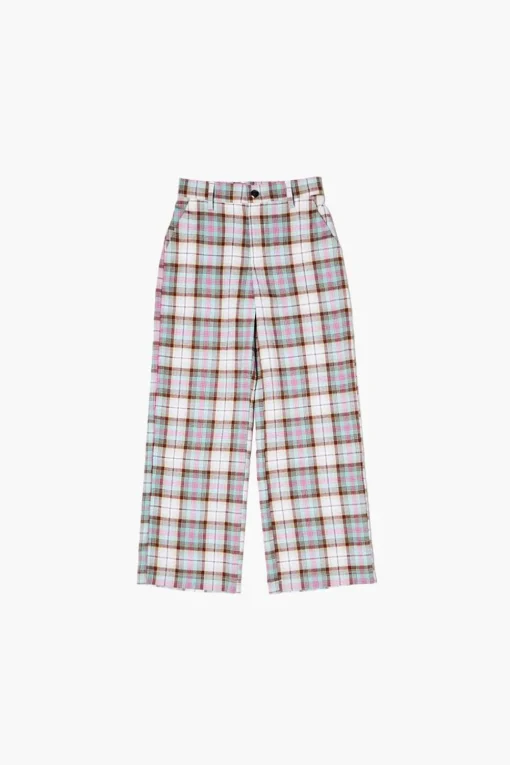 Girls Plaid Straight-Leg Pants (Kids)
