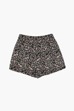 Girls Quilted Floral Print Shorts (Kids)