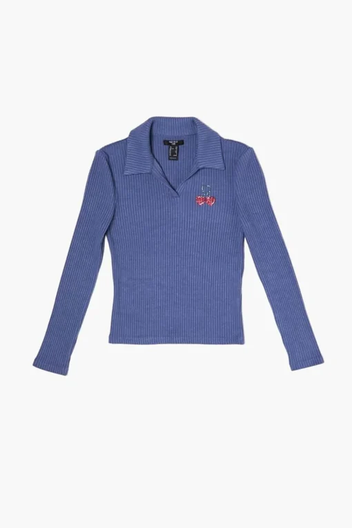 Girls Ribbed Cherry Top (Kids)