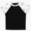 Girls Ribbed Graphic Raglan Tee (Kids)