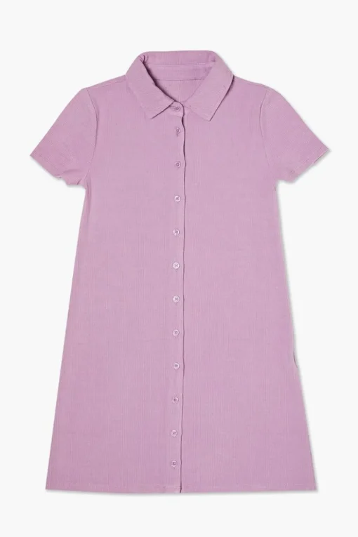 Girls Ribbed Knit Shirt Dress (Kids)