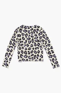 Girls Ribbed Leopard Tee (Kids)