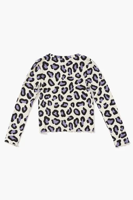 Girls Ribbed Leopard Tee (Kids)