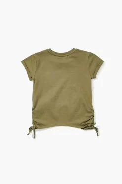Girls Ruched Drawstring Tee (Kids)