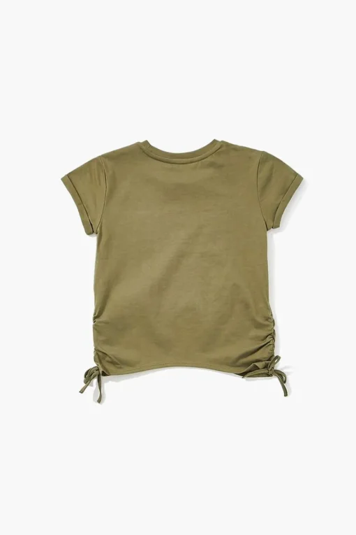 Girls Ruched Drawstring Tee (Kids)