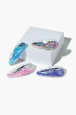 Girls Star Confetti Snap Hair Clip Set (Kids)