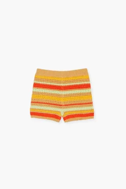 Girls Striped Crochet Shorts (Kids)