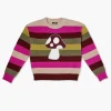 Girls Striped Mushroom Graphic Sweater (Kids)