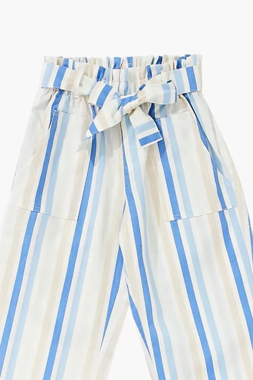 Girls Striped Paperbag Pants (Kids)
