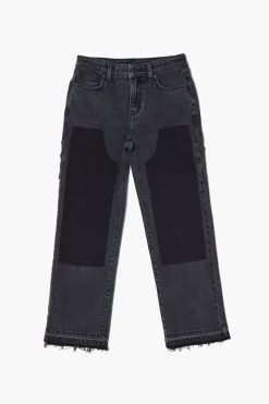 Girls Washed-Panel Jeans (Kids)