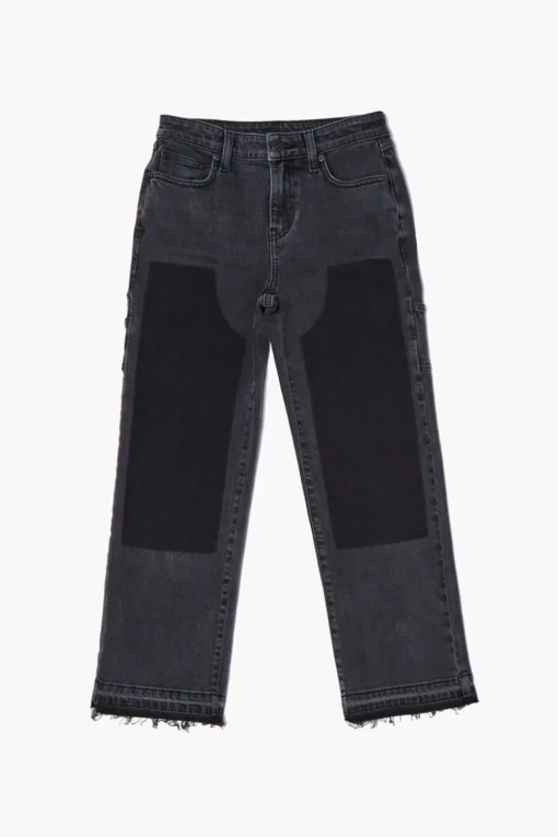Girls Washed-Panel Jeans (Kids)