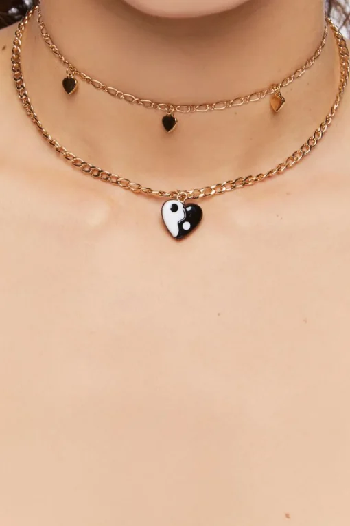 Girls Yin Yang Choker Necklace Set (Kids)
