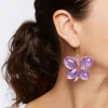 Glitter Butterfly Drop Earrings