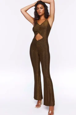 Glitter Knit Cutout Cami Jumpsuit