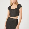 Glitter Knit Mini Skirt