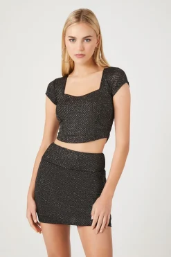 Glitter Knit Mini Skirt