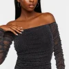 Glitter Knit Off-The-Shoulder Top