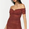 Glitter Knit Off-The-Shoulder Mini Dress