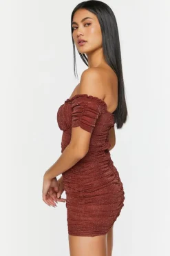 Glitter Knit Off-The-Shoulder Mini Dress
