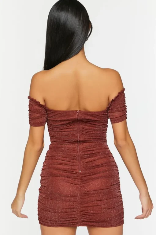 Glitter Knit Off-The-Shoulder Mini Dress