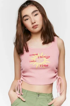 Good Things Graphic Drawstring Tank Top