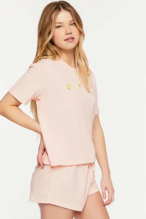 Graphic Tee & Shorts Pajama Set