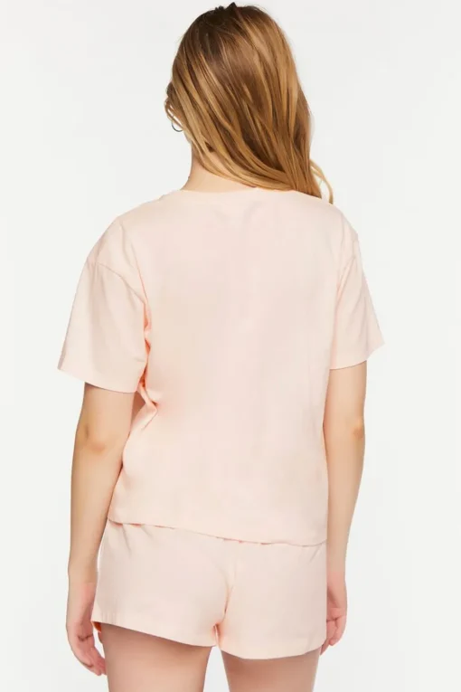 Graphic Tee & Shorts Pajama Set