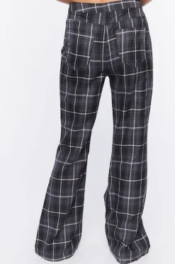 Grid Plaid Flare Pants